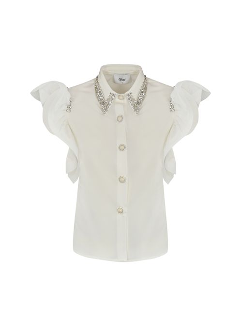 Camicia Trabia con rouches e cristalli Bianco ODI ODI | TRABIA 250S5BIANCO